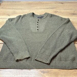 Men’s RedHead Forest Green Henley Neckline Fisherman Sweater Size 4XL
